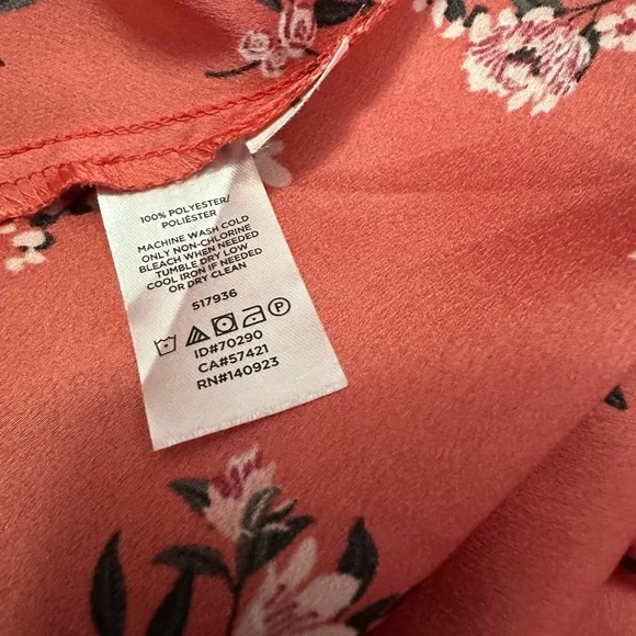 LOFT Vibrant Dusty Rose Floral Long Sleeve Dress - Picture 6 of 6